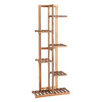 Porta piante di legno con 6 livelli per salone e balcone-Scaffale angolare multiuso per fiori per 7 vasi