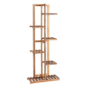 Porta piante di legno con 6 livelli per salone e balcone-Scaffale angolare multiuso per fiori per 7 vasi