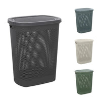 Portabiancheria con coperchio in plastica grigia scuro 58lt Kamala