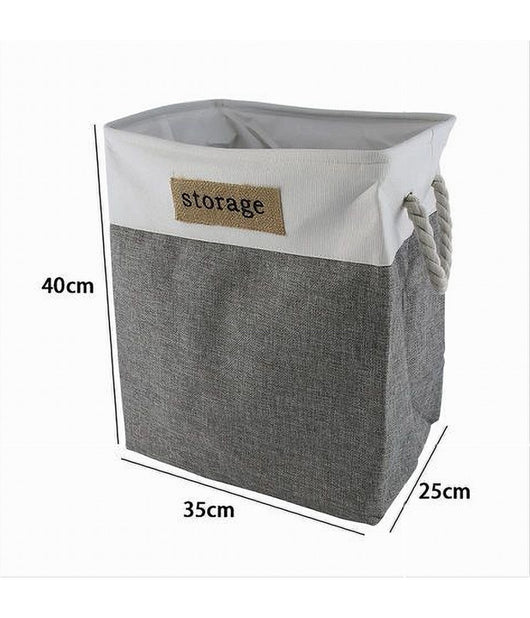Portabiancheria In Tessuto Manici Sacca Riporre Vestiti Sporchi 35x25x40cm 10627         