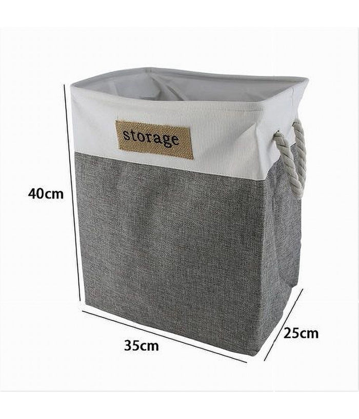Portabiancheria In Tessuto Manici Sacca Riporre Vestiti Sporchi 35x25x40cm 10627         