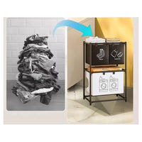 Trade Shop - Portabiancheria Multiuso Organizer Vestiti Sporchi Abiti Cestino Lavanderia  Nero       