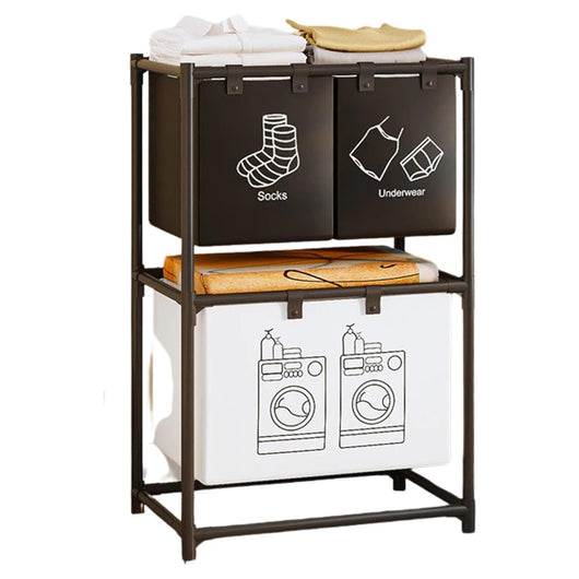 Trade Shop - Portabiancheria Multiuso Organizer Vestiti Sporchi Abiti Cestino Lavanderia  Bianco       