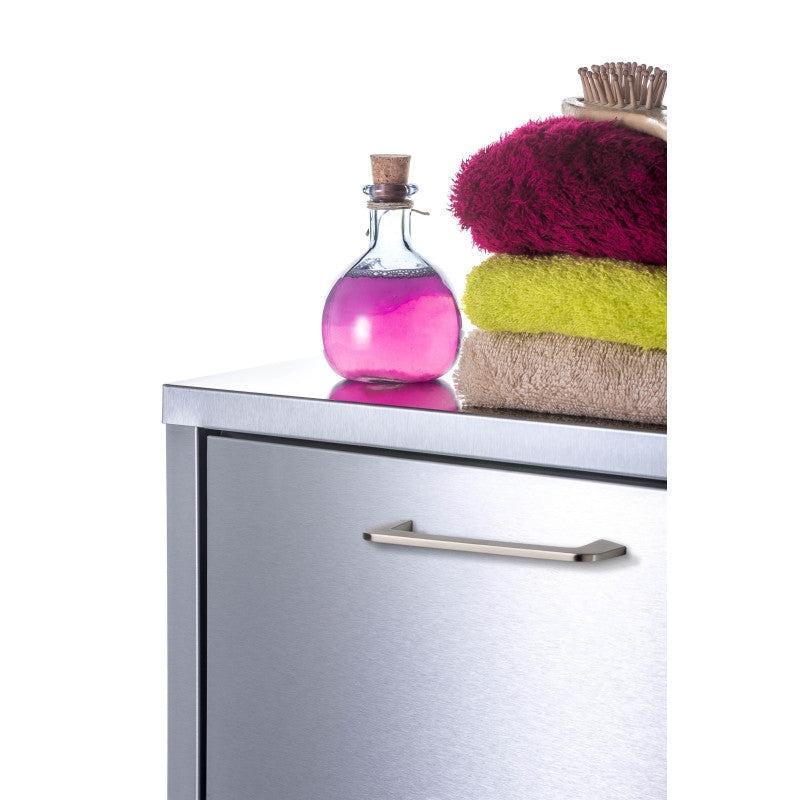 Portabiancheria TANGO in acciaio inox a due scomparti basculanti 70 L con ruote