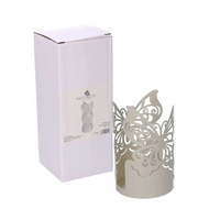 Portabicchiere metallo farfalla crema tondo cm ø8h13.5