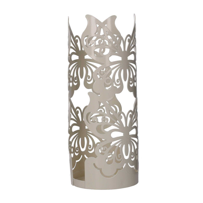 Portabicchiere metallo farfalla crema tondo cm ø8h13.5