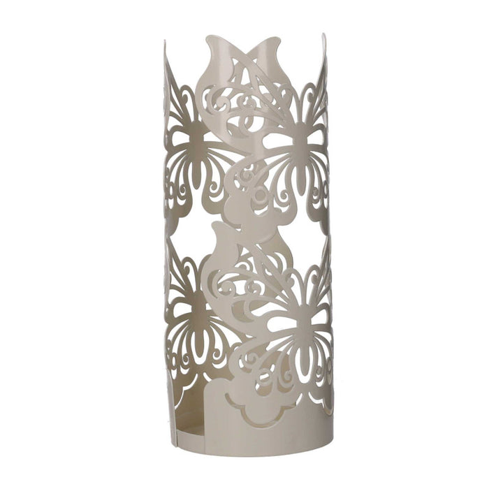 Portabicchiere metallo farfalla crema tondo cm ø8h13.5