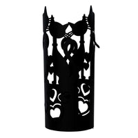 Portabicchiere metallo gatti nero tondocm ø8h13.5