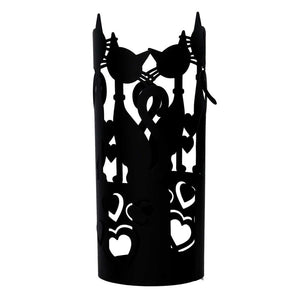 Portabicchiere metallo gatti nero tondocm ø8h13.5