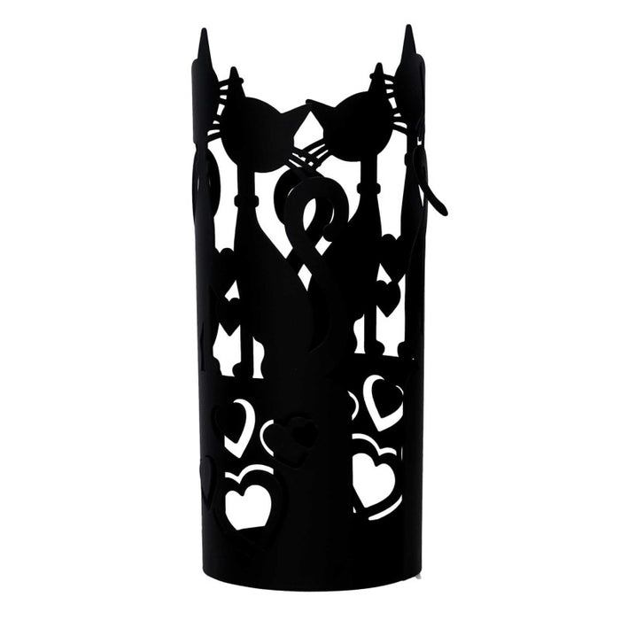 Portabicchiere metallo gatti nero tondocm ø8h13.5