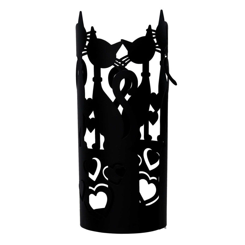 Portabicchiere metallo gatti nero tondocm ø8h13.5