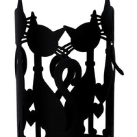 Portabicchiere metallo gatti nero tondocm ø8h13.5