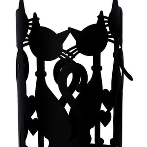 Portabicchiere metallo gatti nero tondocm ø8h13.5