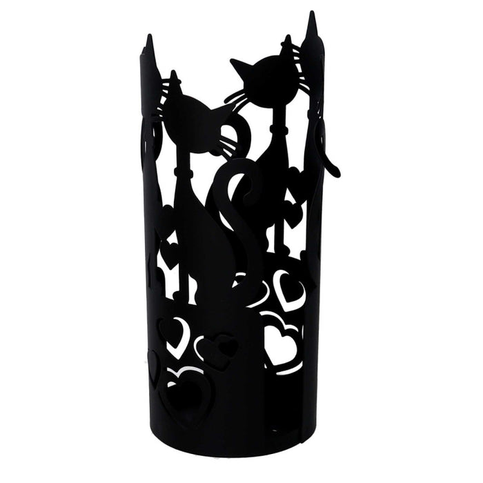 Portabicchiere metallo gatti nero tondocm ø8h13.5