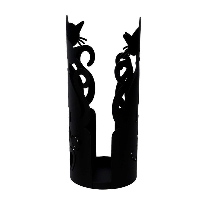 Portabicchiere metallo gatti nero tondocm ø8h13.5