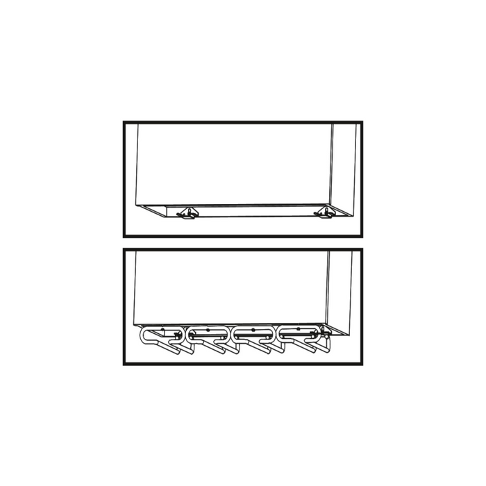 Portabicchieri in 4 linee., Cromato brillo, Acciaio.