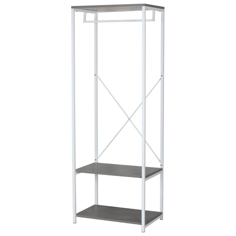 PORTABITI CON 2 RIPIANI IN LEGNO TRUCIOLATO+METALLO 60X40X167