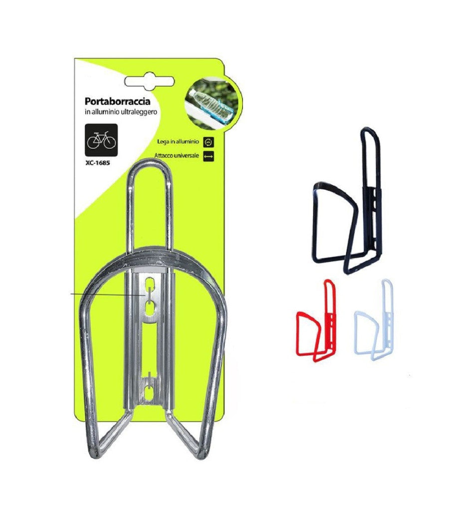 Portaborraccia In Alluminio Per Bicicletta Attacco Universale Colori Vari Xc-1685         