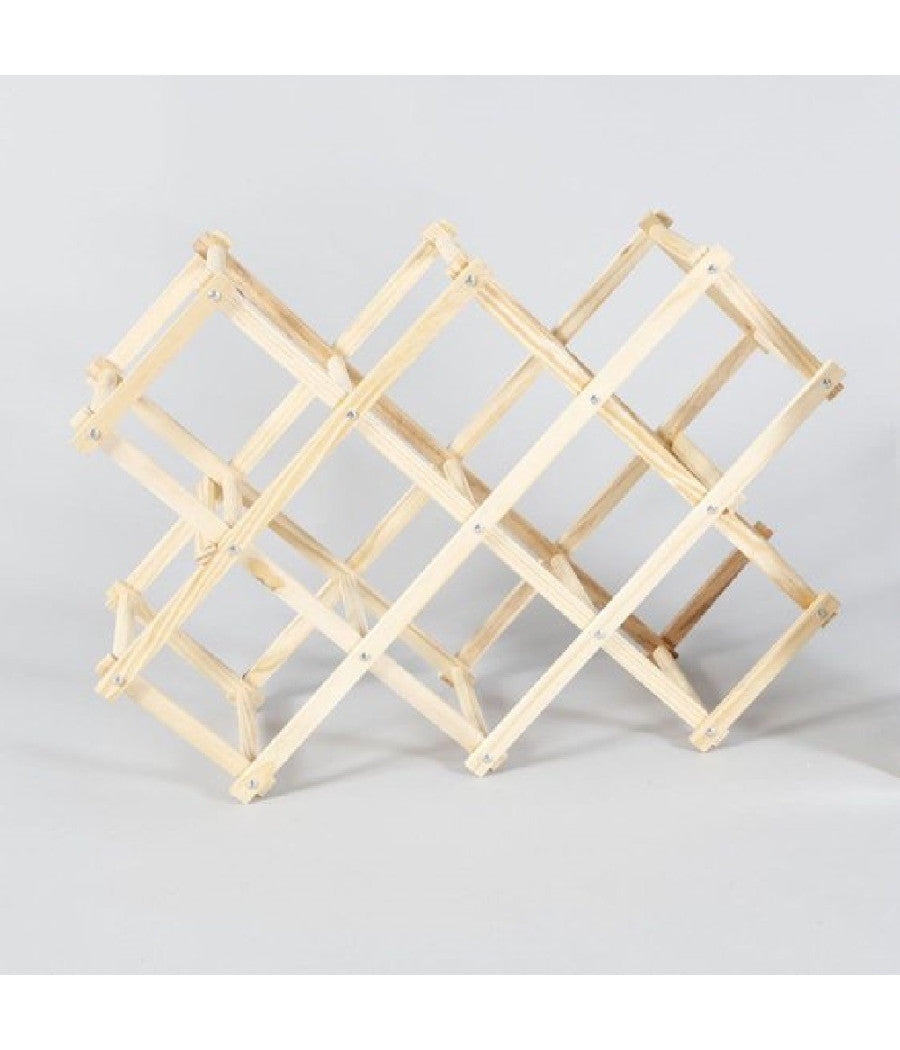 Portabottiglie Cantinetta Legno 8 Bottiglie Scaffale Richiudibile Bottiglia Vino         