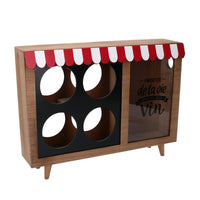 Portabottiglie legno 4 posti con portatappi bistrot rettangolare cm 38x25h8