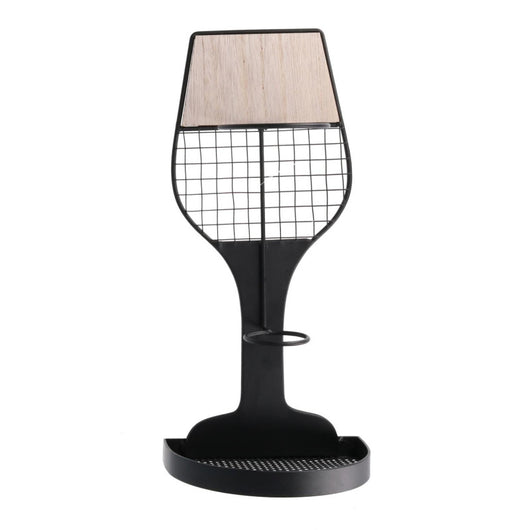 Portabottiglie metallo 1 posto nero cm 17x11h36