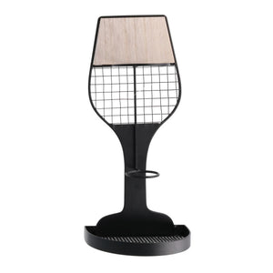 Portabottiglie metallo 1 posto nero cm 17x11h36