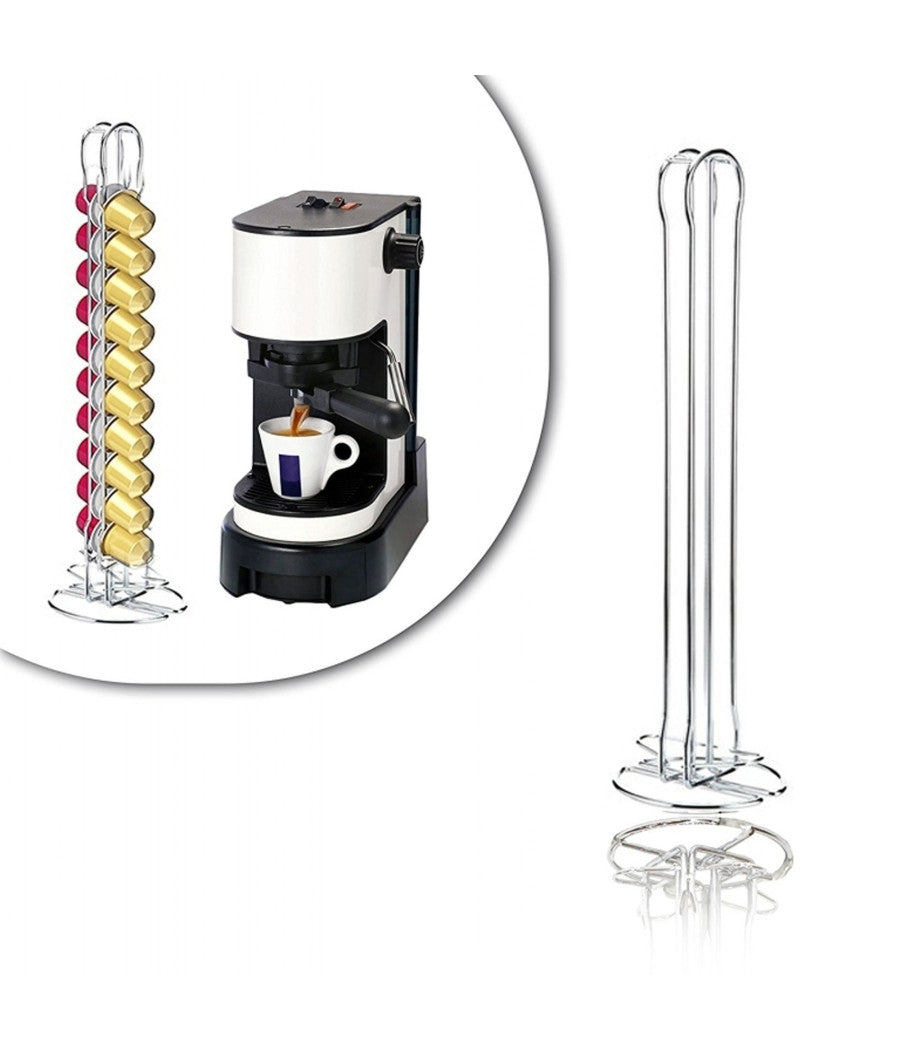 Portacapsule A Colonne In Metallo 36 Posti Dispenser Moderno Arredo Cucina Stand         