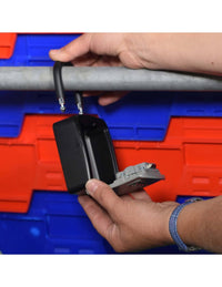 Cassetta portachiavi keybox, 37x75mm, con anello, nero, combinazione a 4 cifre, per chiavi portone B&B - THIRARD