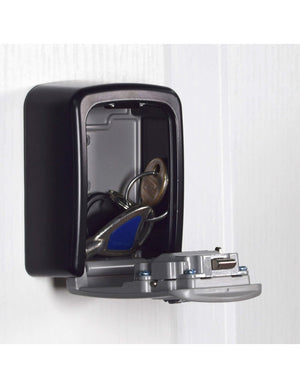 Cassetta portachiavi keybox, 37x75mm, a muro, nero e grigio, combinazione a 4 cifre, per chiavi portone B&B - THIRARD
