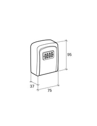 Cassetta portachiavi keybox, 37x75mm, a muro, nero e grigio, combinazione a 4 cifre, per chiavi portone B&B - THIRARD