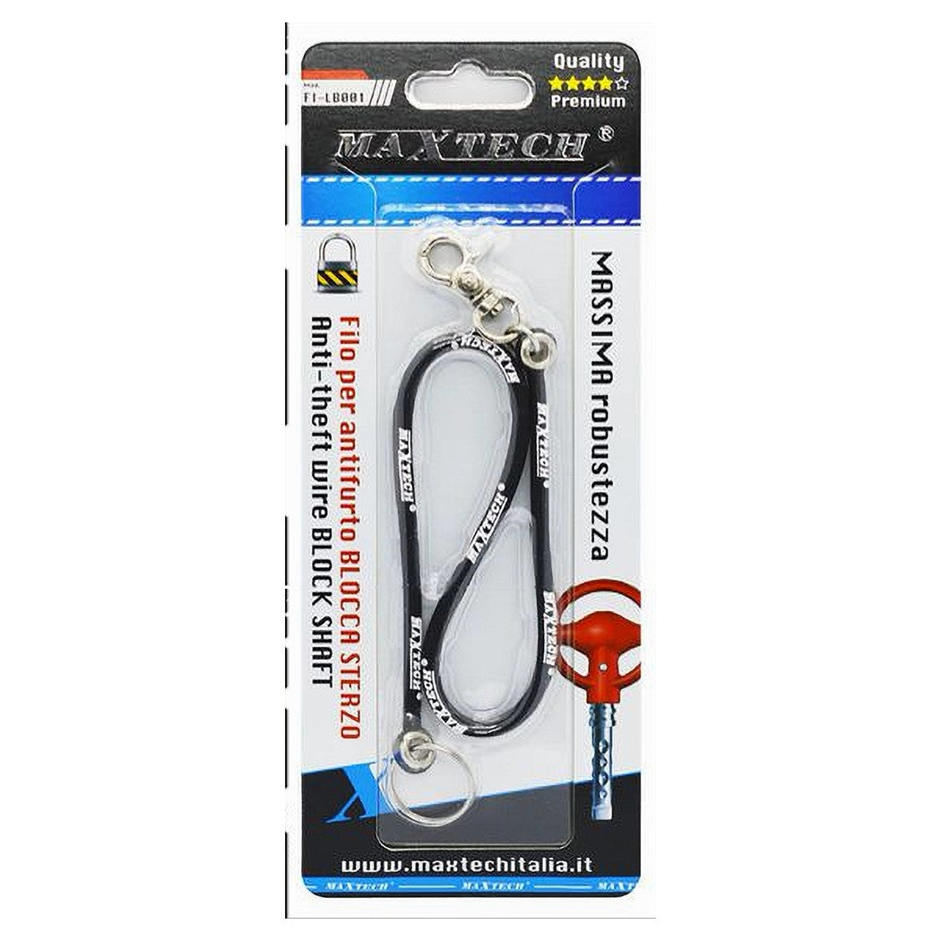 Portachiavi Block Shaft Auto Corda Silicone Antifurto Bloccasterzo Fi-lb001 Nero         