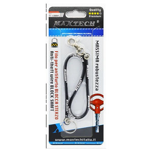 Portachiavi Block Shaft Auto Corda Silicone Antifurto Bloccasterzo Fi-lb001 Nero         