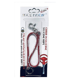 Portachiavi Block Shaft Auto Corda Silicone Antifurto Bloccasterzo Filb001 Rosso         