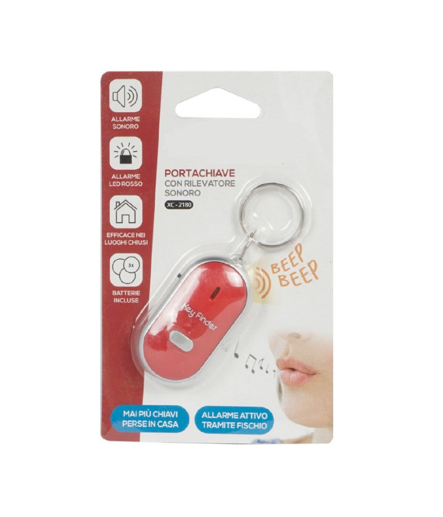 Portachiavi Con Rilevatore Sonoro Allarme Indicatore Led Trova Chiavi Casa Xc2180         