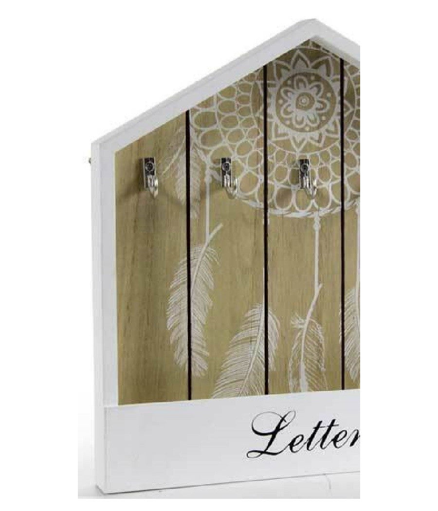 Portachiavi Lettere Appendino Legno Cassetta 27x3x30cm Indian Shabby Chic 765858         