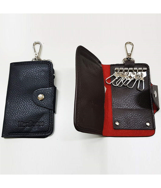 Portachiavi Uomo Porta Chiavi Chiave Tessere Porta Carte Credito Eco Pelle         