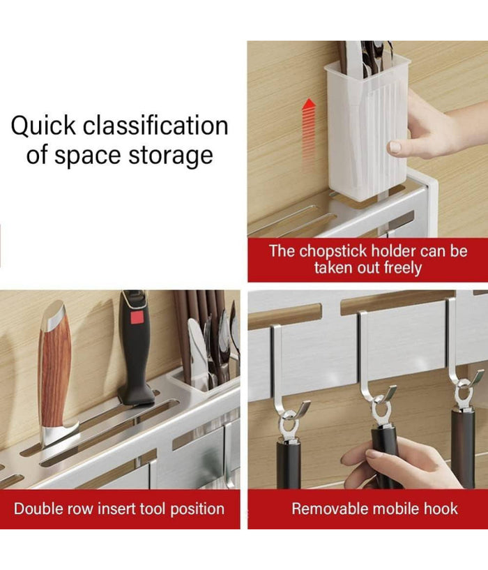 Portacoltelli Da Parete Multifunzione Portautensili Oggetti Da Cucina Organizer         