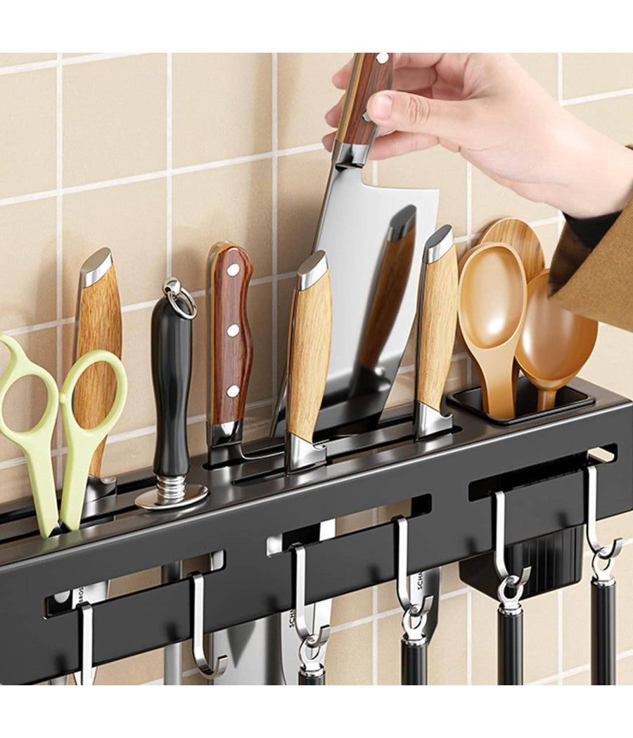 Portacoltelli Da Parete Multifunzione Portautensili Oggetti Da Cucina Organizer         