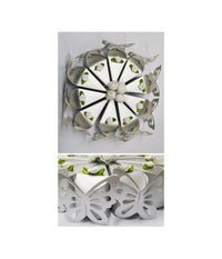 Portaconfetti Bomboniere Scatolina Forma Di Spicchio Torta Con Farfalla Argento         