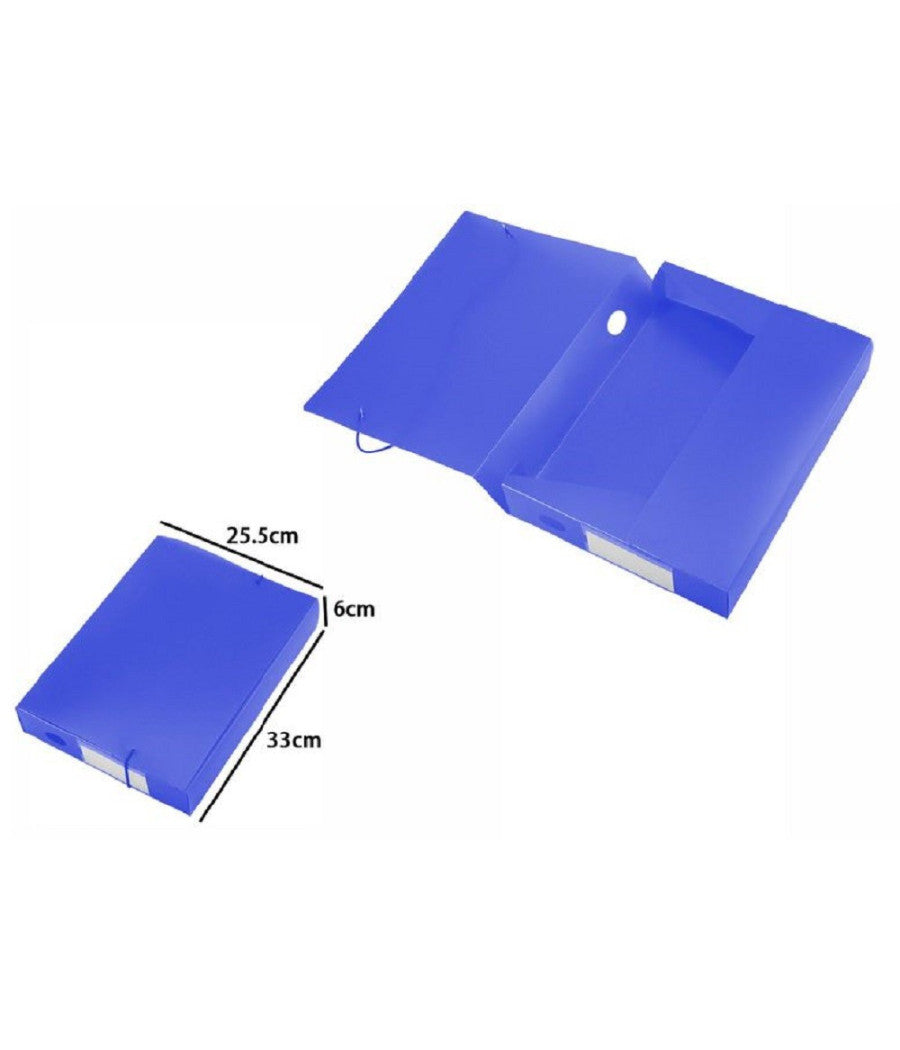 Portadocumenti Cartellina Cartella Molla Blu Custodia Folder 33x25.5x6 Cm 72212         