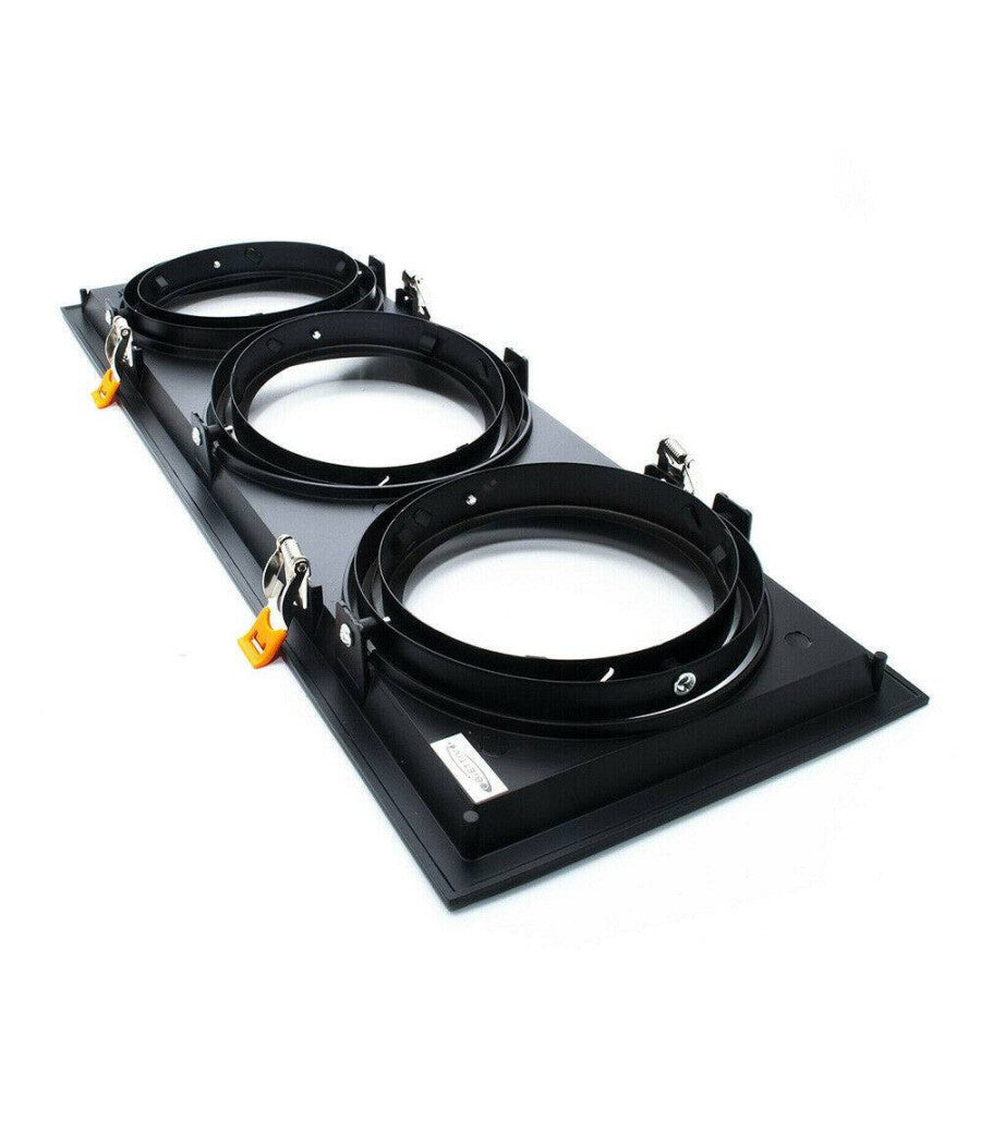 Portafaretti Incasso Triplo Per Faretto Ar111 Rettangolare Orientabile P-ar111-3  Nero       
