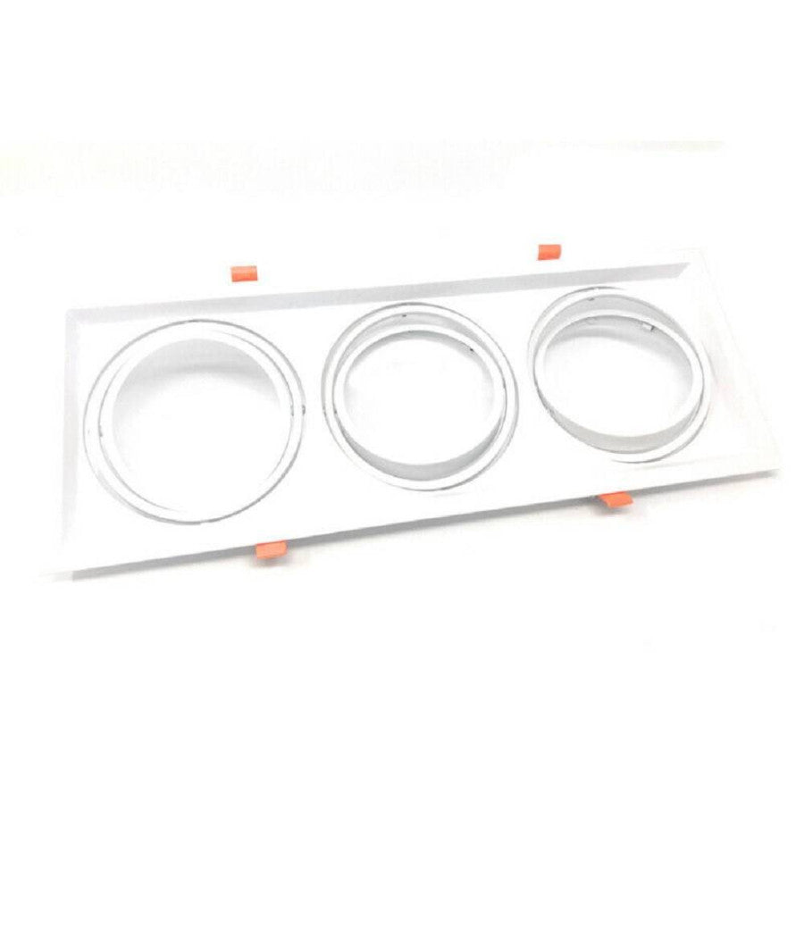 Portafaretti Incasso Triplo Per Faretto Ar111 Rettangolare Orientabile P-ar111-3         