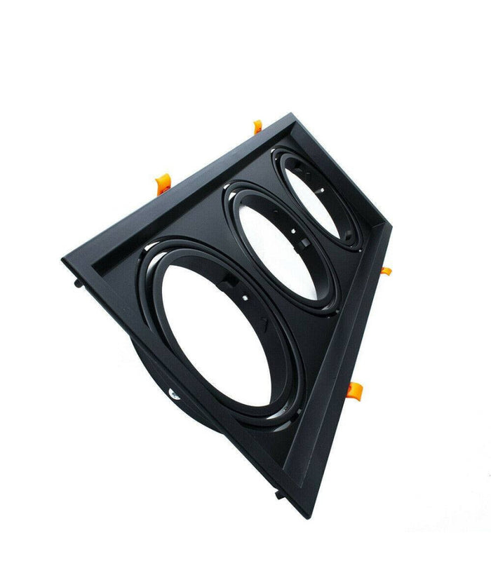 Portafaretti Incasso Triplo Per Faretto Ar111 Rettangolare Orientabile P-ar111-3  Nero       