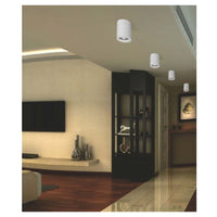 Trade Shop - Portafaretto A Cilindro Gesso Soffitto Verniciabile Supporto Faretti Gu10 Gs-c11 -