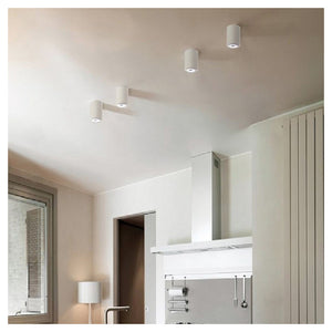 Trade Shop - Portafaretto A Cilindro Gesso Soffitto Verniciabile Supporto Faretti Gu10 Gs-c11 -