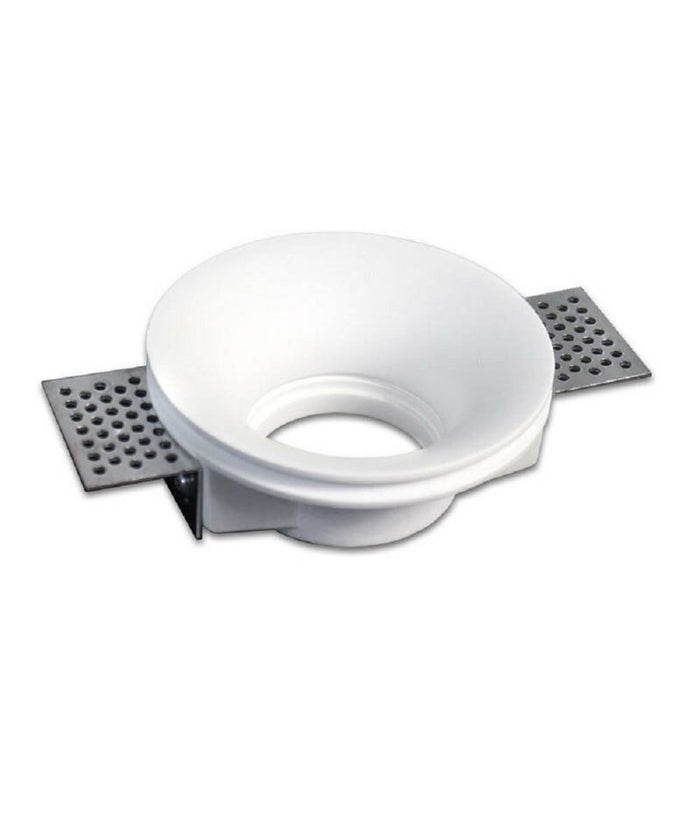 Portafaretto A Incasso In Gesso Scomparsa Tondo Supporto Faretto Gu10 Gs-13         