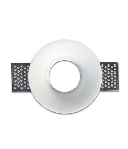 Portafaretto A Incasso In Gesso Scomparsa Tondo Supporto Faretto Gu10 Gs-13         