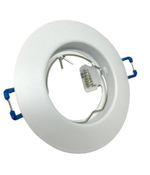 Portafaretto Ad Incasso Fisso Supporto Tondo Per Faretti Lampada In Alluminio P32  Bianco       