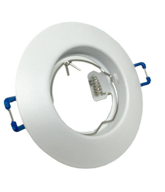 Portafaretto Ad Incasso Fisso Supporto Tondo Per Faretti Lampada In Alluminio P32  Bianco       