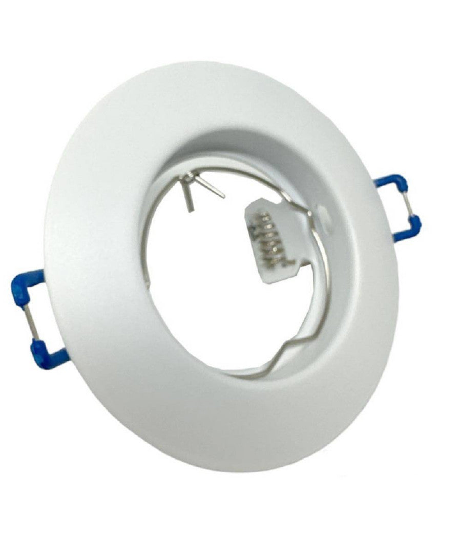 Portafaretto Ad Incasso Fisso Supporto Tondo Per Faretti Lampada In Alluminio P32  Bianco       